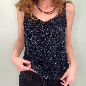 Fully BEADED Vintage Top 🕶